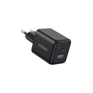 UGREEN 30W GaN Hızlı Şarj Cihazı 2 Portlu, 1xUSB-A, 1xUSB-C, - Siyah