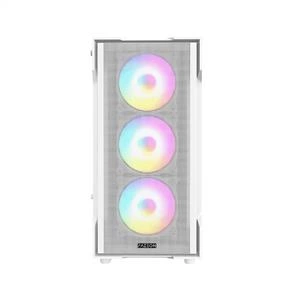 FAZEON F1 650W 80PLUS BRONZE Mesh 4x120mm Rainbow Fanlı mATX Beyaz Bilgisayar Kasası