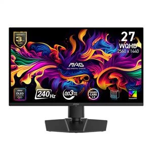 MSI 26,5'' MAG 273QP QD-OLED X24 0.03Ms(GTG) 240Hz WQHD QD-OLED GAMING MONİTÖR