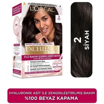 Loreal Paris Excellence Creme 2 Siyah Saç Boyası