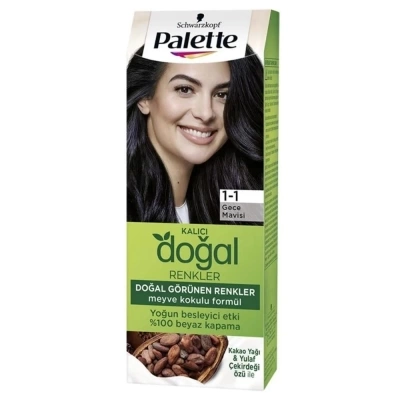 Palette Saç Boyası Kalıcı Doğal Renkler 1-1 Gece Mavisi
