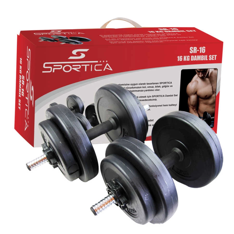 SPORTICA SR16 PLASTİK DAMBIL SET 16 KG